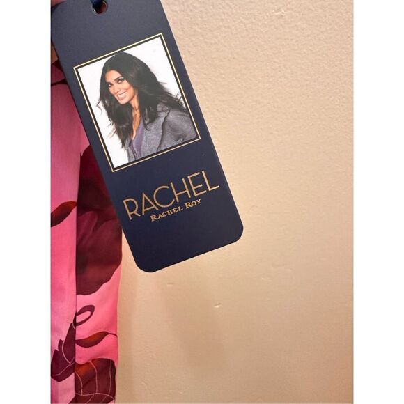 Rachel Roy Rose Print Puff Sleeve Blouse Size Small New - Picture 4 of 6